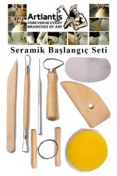 Seramik Başlangıç Seti 8 Parça 1 Paket Modelaj Modelleme Hekel Çömlek Sanatsal Ebeşuar Hobi Düzeltme - 1