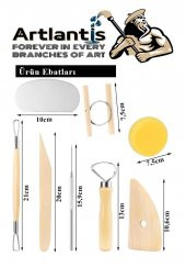 Seramik Başlangıç Seti 13 Parça 1 Paket Modelaj Modelleme Hekel Çömlek Sanatsal Ebeşuar Hobi Düzeltme - 1