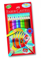 Aquarel Suluboya Kalemi 12 Renk Karton Kutu 1 Paket Faber Sulu Boya Kalemi 12 Li Fırça Hediyeli - 1
