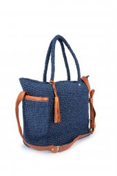 Artı-Artı-Çanta Halikarnas  Kadın koleksiyon Mavi El Örgü Çanta - 2