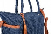 Artı-Artı-Çanta Halikarnas  Kadın koleksiyon Mavi El Örgü Çanta - 3
