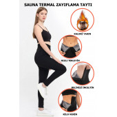 Zayıflama Taytı Sauna Termal Spor Agraflı Tayt Terleme Hızlı Kilo Verme Taytı - 3