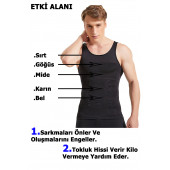 Erkek Korse Atlet Bel Korsesi Toparlayıcı 2 Li Set Inceltici Korse Atlet - 4