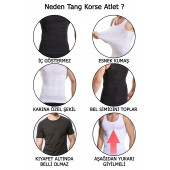 Erkek Korse Atlet Beyaz Bel Korsesi 2 Beden İnceltici Dik Duruş Yardımcısı Toparlayıcı Atlet Korse - 8
