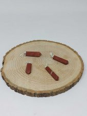 Jasper Taşı 925 Ayar Gümüş Aparatlı Kolye Ucu - 4