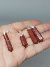 Jasper Taşı 925 Ayar Gümüş Aparatlı Kolye Ucu - 1