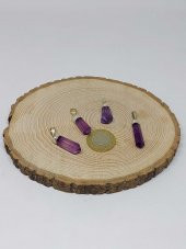 Florit Taşı Mor 925 Ayar Gümüş Aparatlı Kolye Ucu thumbnail 4