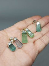 Florit Taşı Yeşil 925 Ayar Gümüş Aparatlı Kolye Ucu thumbnail 1