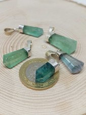 Florit Taşı Yeşil 925 Ayar Gümüş Aparatlı Kolye Ucu thumbnail 3