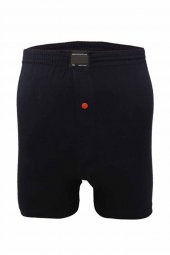 Düğmeli Pamuklu Erkek Penye Boxer Lacivert - 1146A - 1