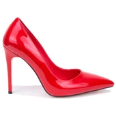 Dagoster DZA07-388460 Kırmızı Rugan Stiletto Topuklu Kadın Ayakkabı - 2