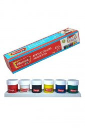 Akrilik Boya 6 Renk 25 ml 1 Paket Akrilik Boya Seti 6 Lı Kağıt Tuval Ahşap Cam Duvar Metal Boyama - 1