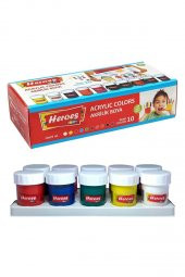 Akrilik Boya 10 Renk 25 ml 1 Paket Akrilik Boya Seti 10 Lu Kağıt Tuval Ahşap Cam Duvar Metal Boyama - 1