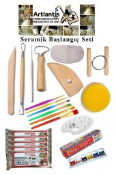 Seramik Başlangıç Boyama Seti 26 Parça 1 Paket Kil Hamuru Fırça Palet Akrilik Boya Modelaj Modelleme Heykel Ebeşuar - 1