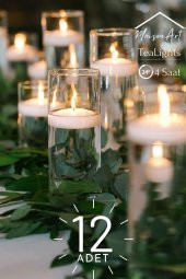 Float | 12 Adet Yüzen Mum | 4 Saat Yanan Tea Light Mum | Kokusuz Terapi Mumu - 1