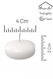 Float | 12 Adet Yüzen Mum | 4 Saat Yanan Tea Light Mum | Kokusuz Terapi Mumu - 2
