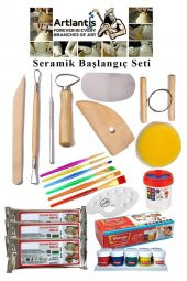 Seramik Başlangıç Boyama Seti 29 Parça 1 Paket Kil Hamuru Fırça Palet Akrilik Boya Modelaj Modelleme Heykel Ebeşuar - 1