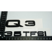 Audi Q3 35 TFSi Parlak Siyah ABS 3M 3D Bagaj Yazı Logo Orjinal Ürün thumbnail 3