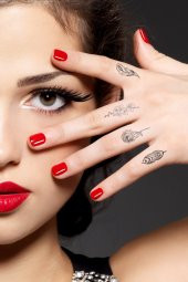 Floral Geçici Dövme,Geçici Tattoo ,Vücut Dövme,Kol Bilek Dövme,Boyun Dövme,Sırt Dövme - 1