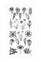 Floral Geçici Dövme,Geçici Tattoo ,Vücut Dövme,Kol Bilek Dövme,Boyun Dövme,Sırt Dövme - 2