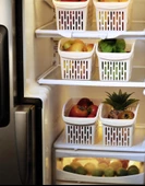 Buzdolabı Sepeti Istiflenebilir Kutu Dolap Içi Organizer 6 Adet Sepet  Beyaz 30x16x17 No:2 - 1