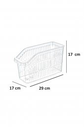 Buzdolabı Sepeti Istiflenebilir Kutu Dolap Içi Organizer 6 Adet Sepet Şeffaf 30x16x17 No:2 - 2