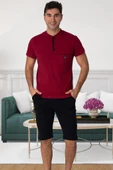 Mecit 2769 Erkek Bordo Büyük Beden Şortlu Pijama Takımı - 3
