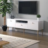 Mbes Mobilya Beyza Ahşap Ayaklı 140 Cm Beyaz Tv Sehbası - 1