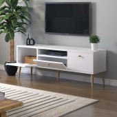 Mbes Mobilya Beyza Ahşap Ayaklı 140 Cm Beyaz Tv Sehbası - 2