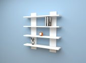Dekoratif H Model Raf Beyaz - 2