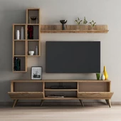 Mega 180 lik Kitaplıklı Raflı Tv Ünitesi Çam - TVU0302 - 3