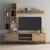 Mega 180 lik Kitaplıklı Raflı Tv Ünitesi Çam - TVU0302 - 2