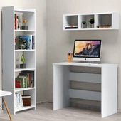 Çalışma Masası Raflı Kitaplıklı Beyaz - CLM0301 - 2
