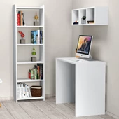 Çalışma Masası Raflı Kitaplıklı Beyaz - CLM0301 - 1