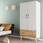 Nova 2 Kapılı Gardırop Beyaz-Çam - GRD0203 - 1