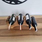 Veraart Ceviz Ağacı Ahşap Yatay Şaraplık 4 Şişe için - 4