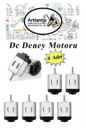 Deney Motoru 3 Volt 6 Adet 3v - 6 v Dc Yüksek Devir Dinamo Motoru Okul Hobi Mini Motor 2 Adet Pille Çalışır - 1