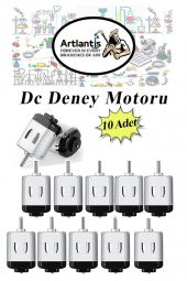 Deney Motoru 3 Volt 10 Adet 3v - 6 v Dc Yüksek Devir Dinamo Motoru Okul Hobi Mini Motor 2 Adet Pille Çalışır - 1