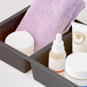 Porsima WH-72 Antrasit 2 Bölmeli Düzenleyici Çekmece Dolap İçin Çok Amaçlı Plastik Organizer - 1