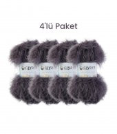 Verbana Örgü İpi Seti  Sakallı ip, Kürk ip, Tüylü ip, Yumuşak ip, Kedi ipi, Tavşan tüyü, Yumoş ip - 9