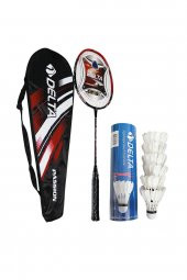 Delta Fiberglass Tek Parça Badminton Raketi + Çantası + 6 Adet Kaz Tüyü Deluxe Badminton Topu Seti - 1