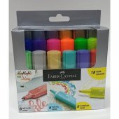 Faber-Castell 18li Fosforlu Kalem Seti (6 Metalik+6 Pastel+6 Floresan) - 1