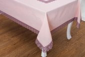 Finezza Jena Lüx Dantelli Simli Keten Kumaş Pudra Masa Örtüsü  160x220 cm-1471 - 2