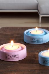 Holder | 4Lü Set Mumluk | Tea Light Mumluk Seti | Pembe-Mavi - 4