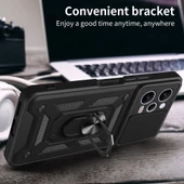 Gpack Xiaomi Redmi Note 12 Pro 5G Kılıf Sert Silikon Tank Aramid Sürgülü Vega Yüzüklü thumbnail 4