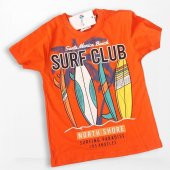 Surf Club Yazı Desenli Turuncu Renk Şortlu Takım - 2