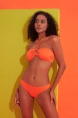 Turuncu Fitilli Straplez Tek Üst Bikini thumbnail 2