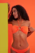 Turuncu Fitilli Straplez Tek Üst Bikini thumbnail 1