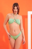 Yeşil Fitilli Straplez Tek Üst Bikini thumbnail 1