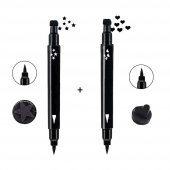 Çift Uçlu Eyeliner  Yıldız ve Kalp Desenli 2li Ekonomik Set - 2